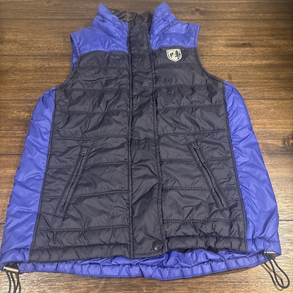 American Eagle Outfitters Women's Puffer Vest Size L Purple Black